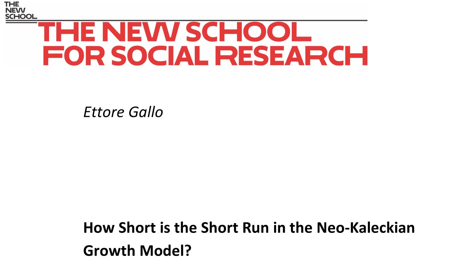 Working Paper - How Short is the Short Run in the Neo-Kaleckian Growth Model?